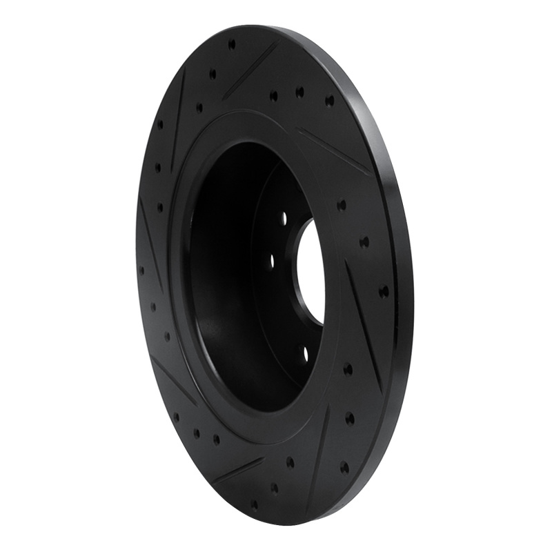 Land Rover Discovery Brake Rotor (1) - Rear Right - R1 Concepts - Drilled & Slotted - Black - `94-`04